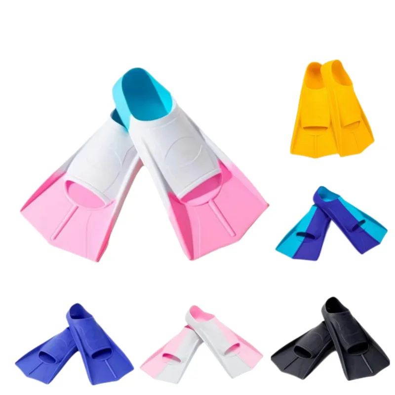 

Silicone Pool Swimming Diving Flippers Adult Children Diving Duck Palm Short Flippers Swimming Professional Training Equipment