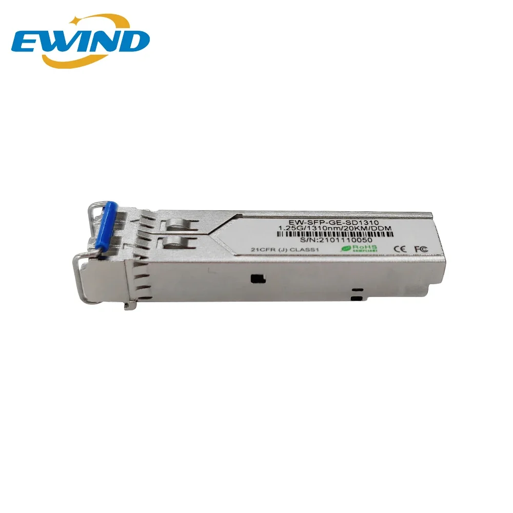 EWIND Gigabit SFP Module 1.25G Single-mode Dual Fiber Tranceiver 1310nm 20km LC DDM Support Hot Plug with Mikrotik Cisco Switch