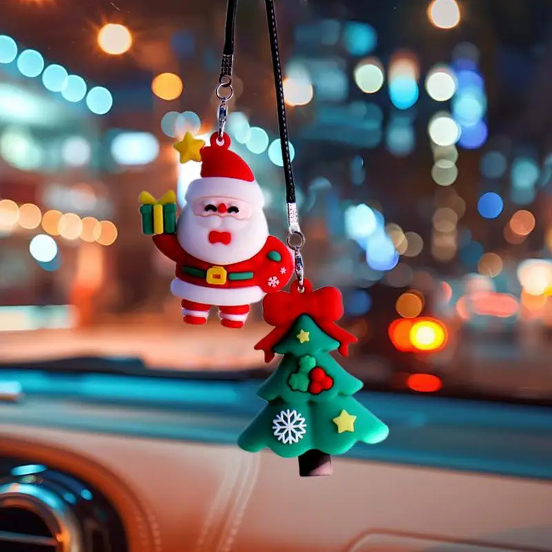 Cute Car Pendant Snowman Christmas Socks Car Charm Car Pendant Snowman Christmas Socks Hangable Santa Christmas Tree Ornament