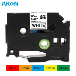 6/9/12/18/24mm AZE-231 Label Tape Compatible for Brother P-touch Label Maker Cassette Laminated Tape for P-touch 210 220 Printer