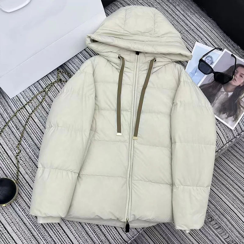 

High quality Winter women's down jacket with hood - simple and fashionable coat 2025 new collection 25121220