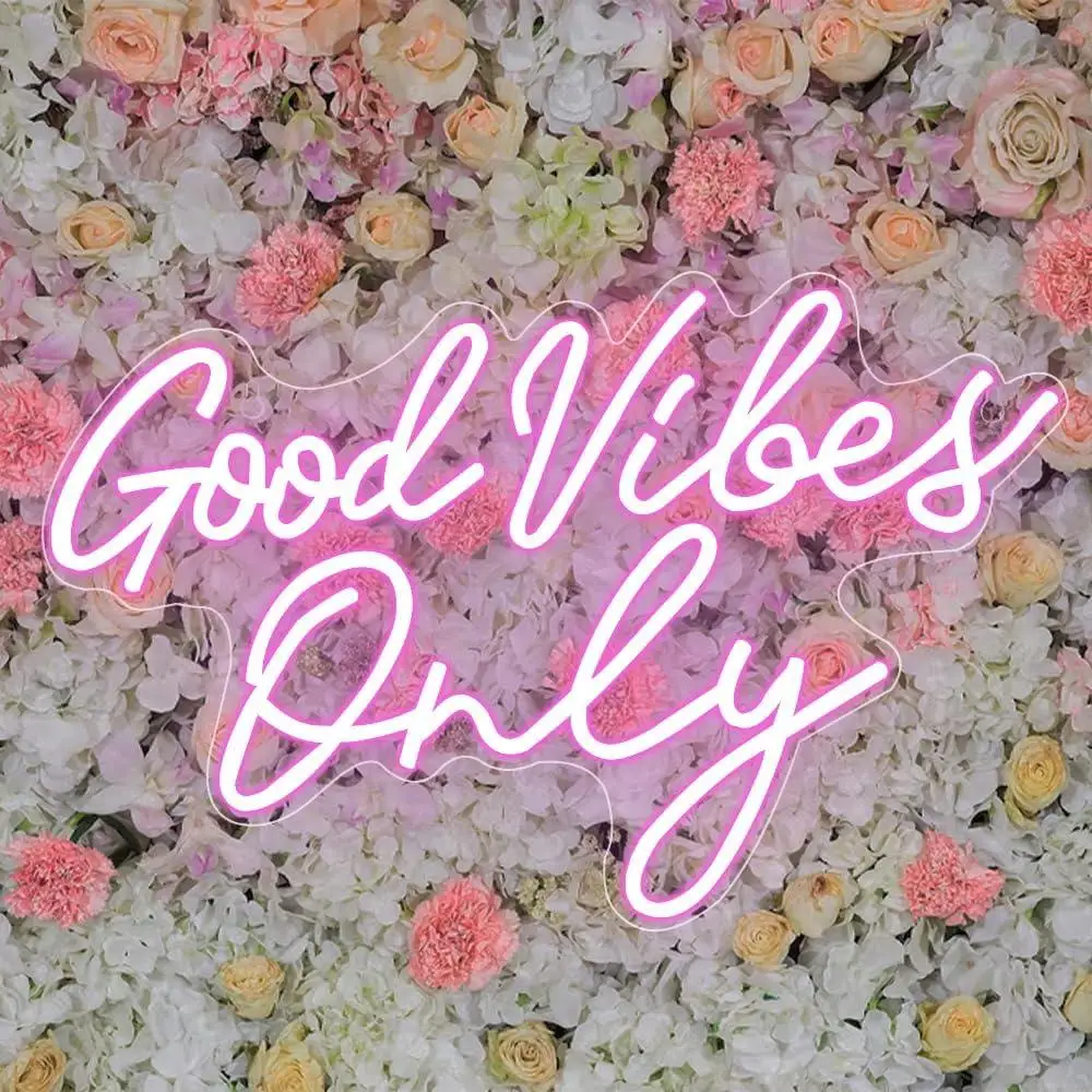 

Good Vibes Only Neon Sign USB Dimmable LED Neon Lights for Party Bedroom Club Bar Salon Art Decoratioon Gift for Birthday