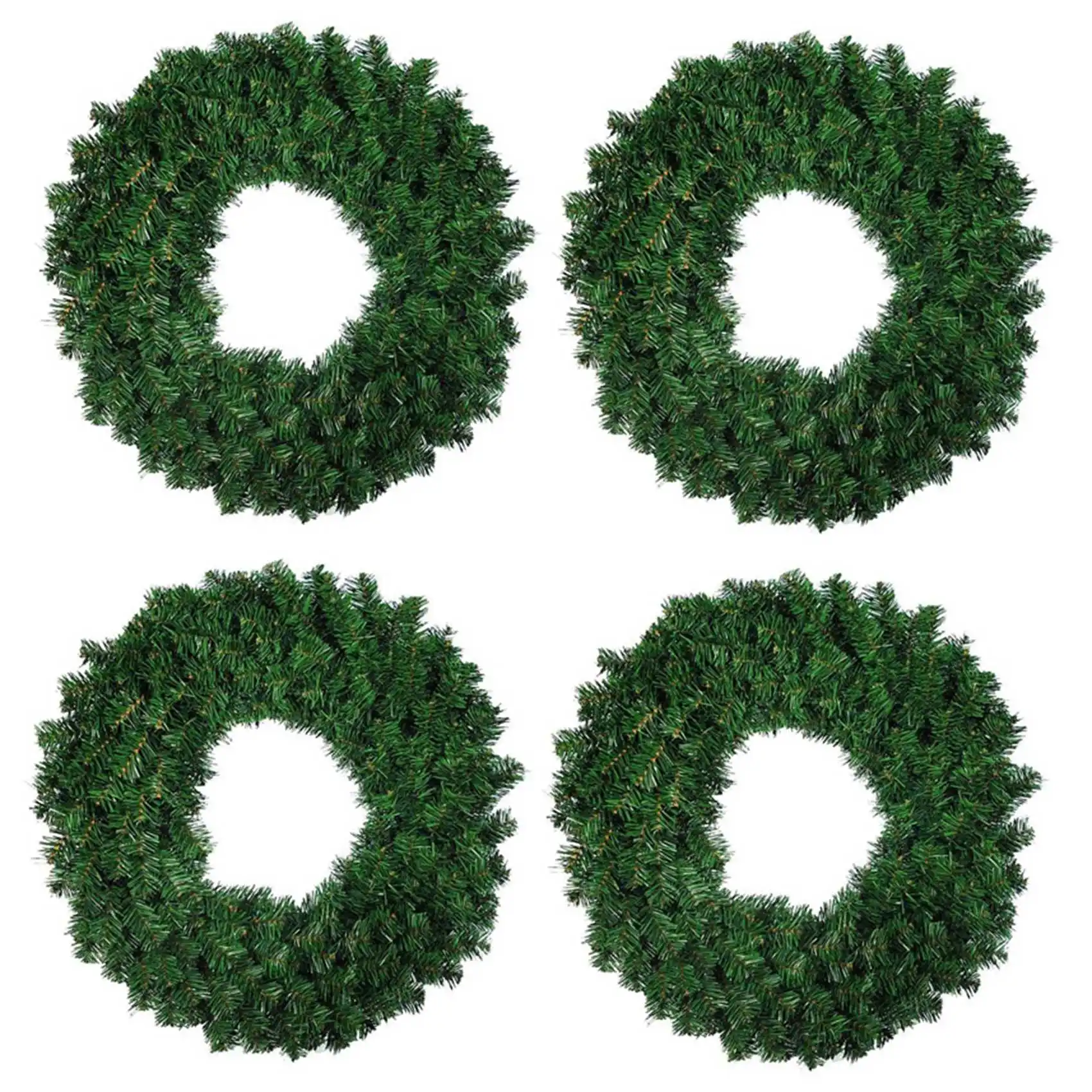 

AA21-4 Pcs Green Artificial Pine Wreath Garland For Front Door Window Fireplace Christmas Decoration