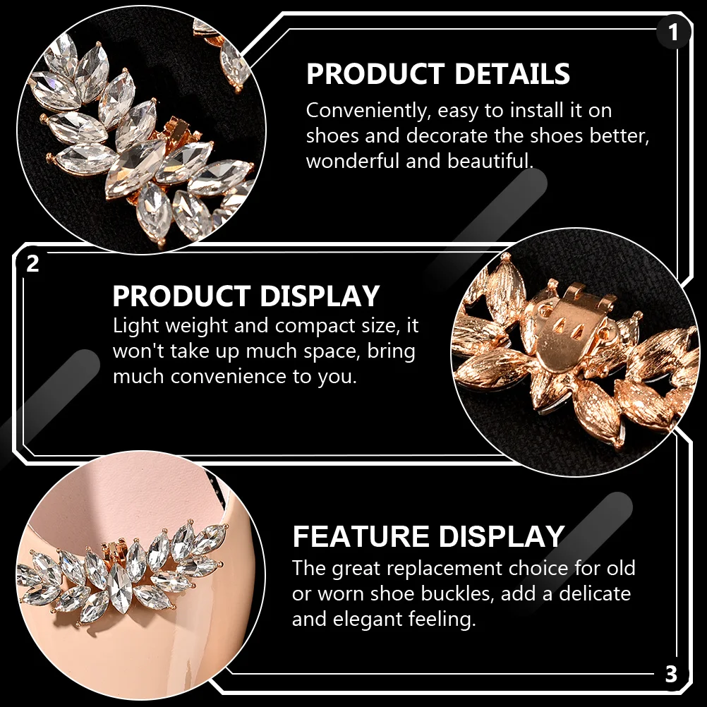 

1Pair Rhinestone Shoe Clip Stylish Decoration for Bridal Shoes Party Wear Daily Comfort Lightweight Shoe Brooch Crystal Buckle