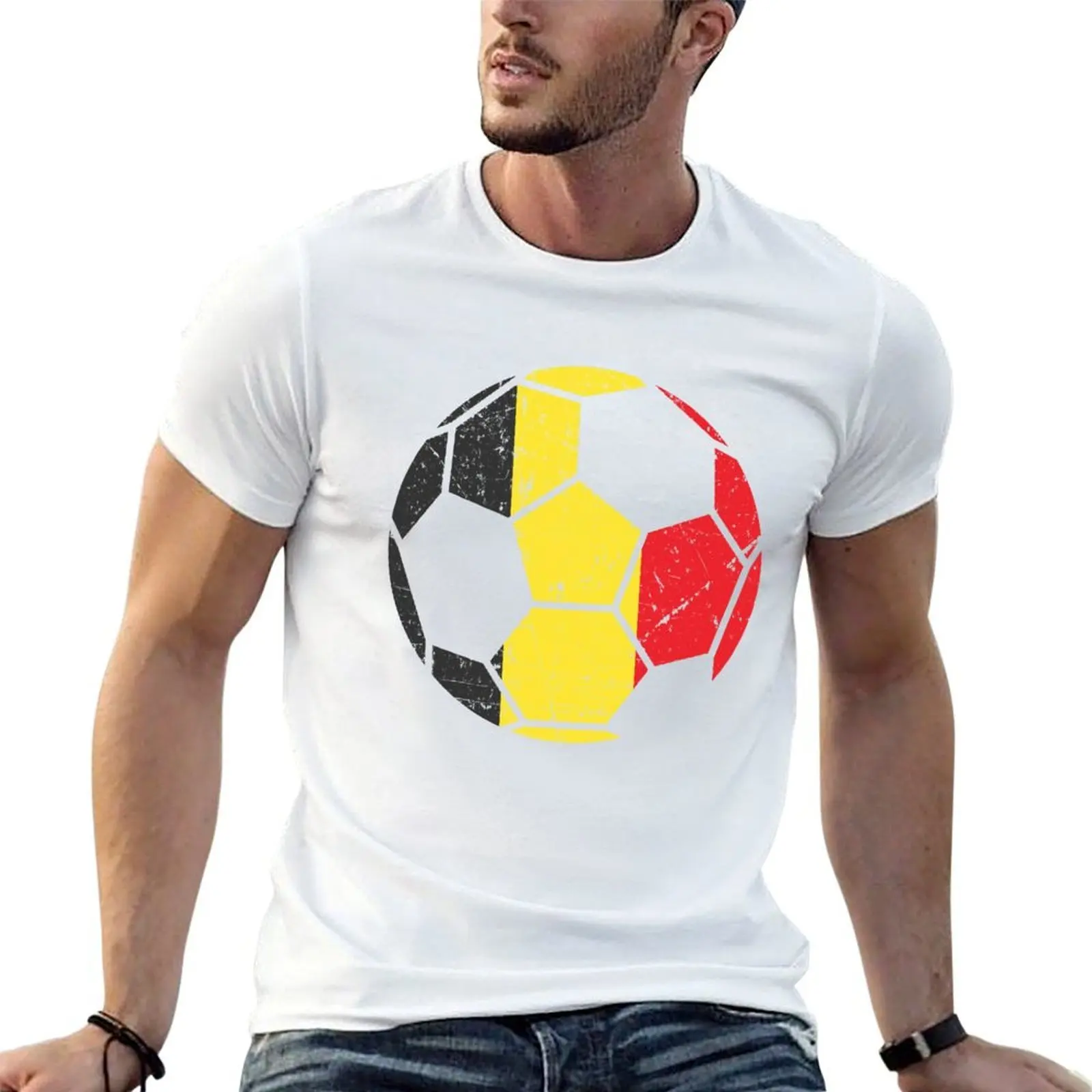 

Belgium Fans Belgium Flag World Soccer Jersey Football T-Shirt t shirt for man 100 percent cotton man tshirt T-Shirt