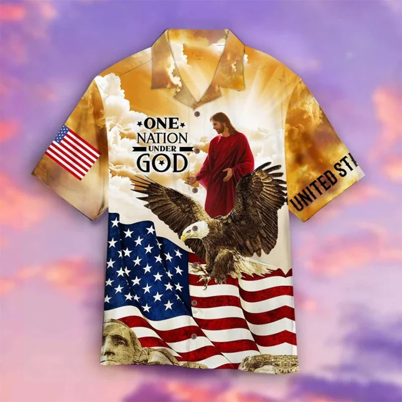 New Summer 3D Print Christian Jesus Shirts Children Fashion Streetwear Shirts Blouses Men Hawaiian Shirts Cool Vintage Clothing