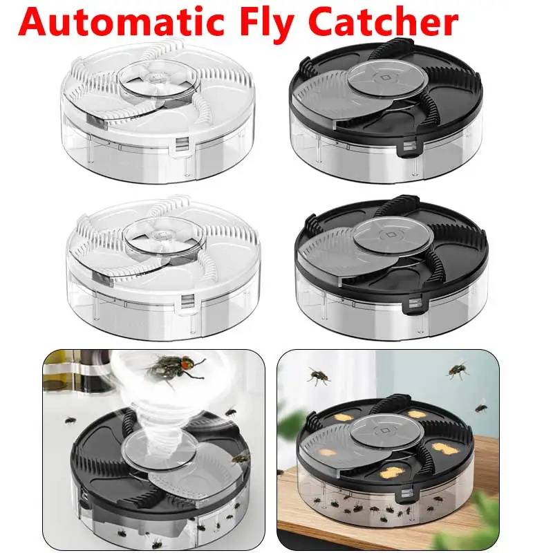 Automatic Fly Control Repeller Insect Pest Catcher High Efficiency Rotating Fly Catcher Home Kitchen Flytrap Rechargeable/Plugin