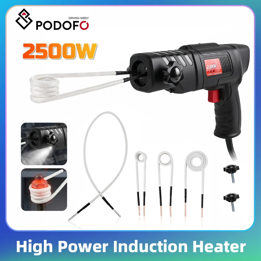 Podofo 2500W Riscaldatore a Induzione Magnetica Portatile per Dadi, Riscaldatore a Induzione ad Alta Potenza per Rimozione Bulloni e Viti Arrugginite