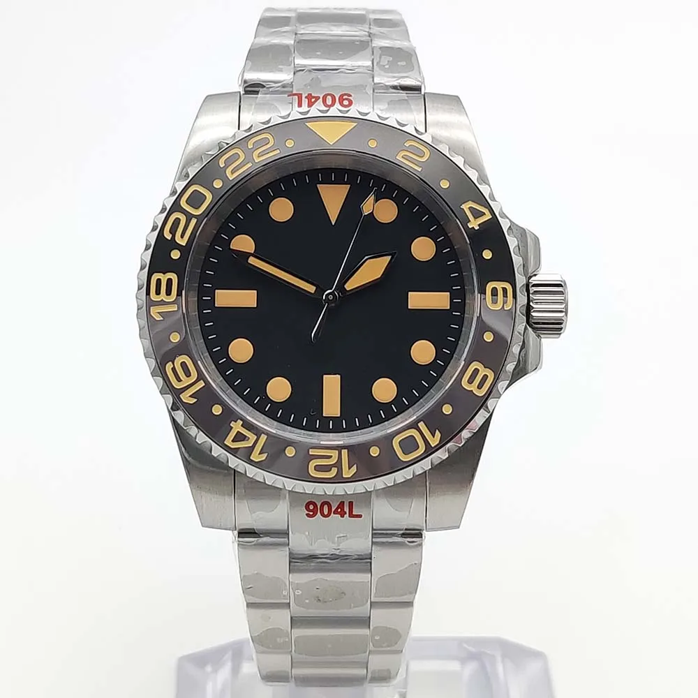 

40mm Sapphire NH35 Men's New Watch, Stainless Steel Waterproof Case, GMT Ceramic Bezel Watch