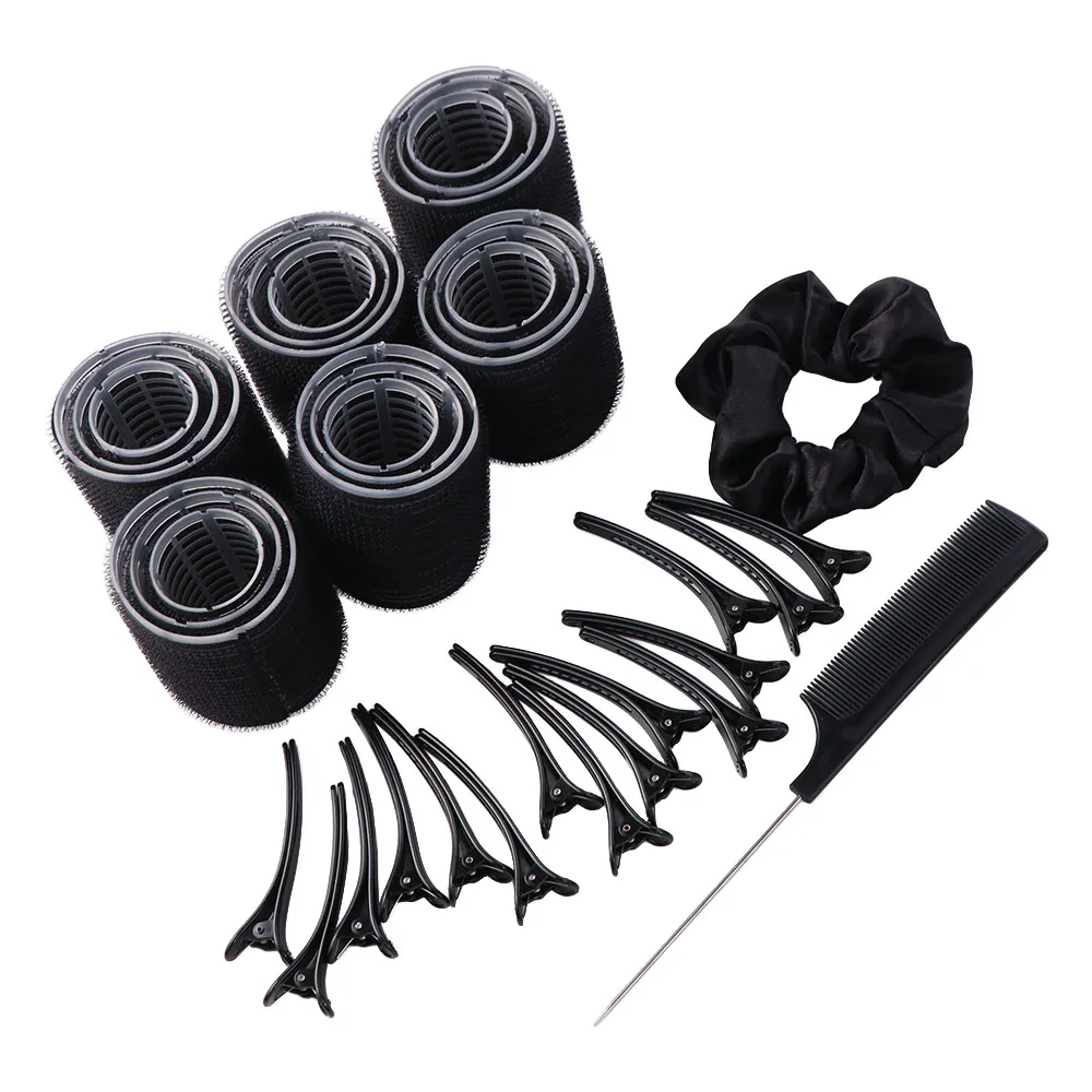 35-teiliges schwarzes Selbsthaftendes Lockenwickler-Set, DIY 3 Größen Lockenwickler, hitzefreie Lockenwickler, leichtgewichtig mit Kamm, Lockenwickler für lockiges Haar – Detail 9