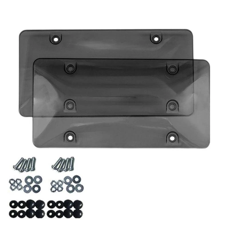 

2pcs Universal Car License Plate Frame Transparent Tag Frame Cover Shield Waterproof License Protector Cover Accessories