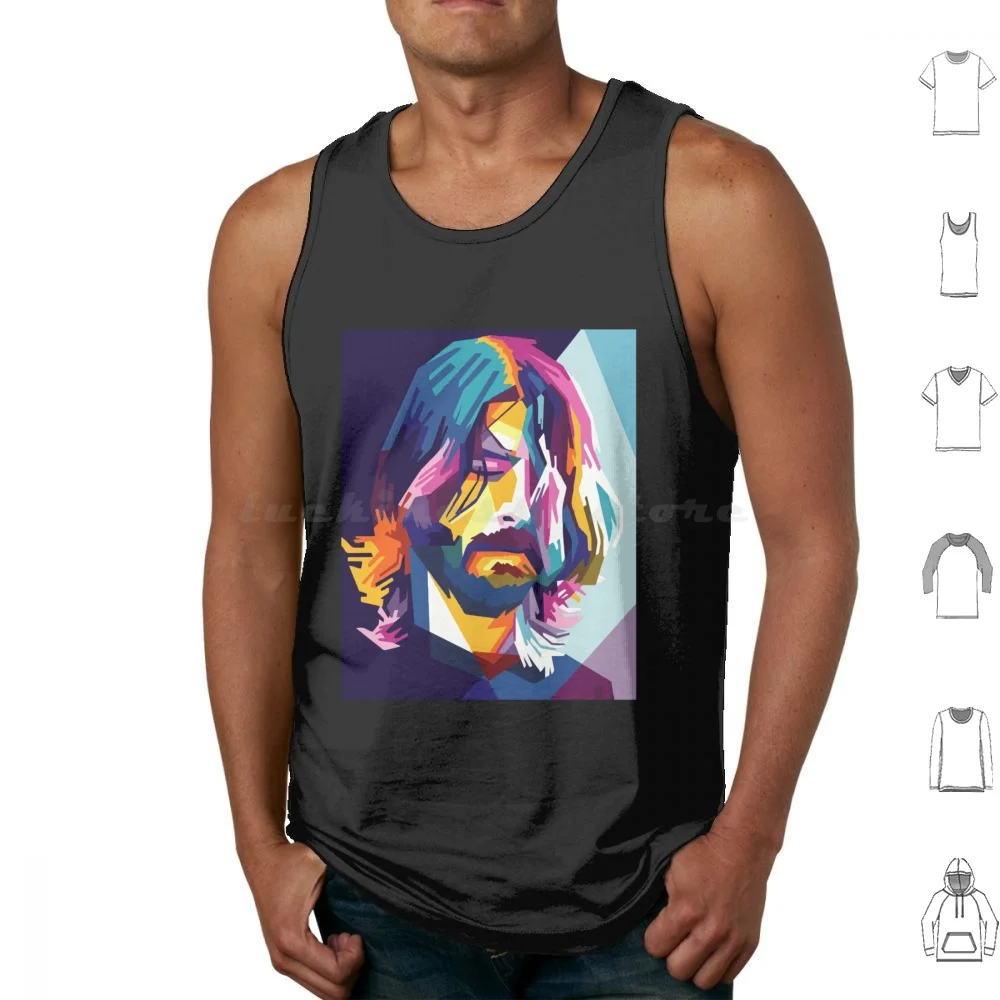 Dave Grohl Tank Tops Print Cotton Dave Grohl Musique Grunge Le Batteur Guitare Foo