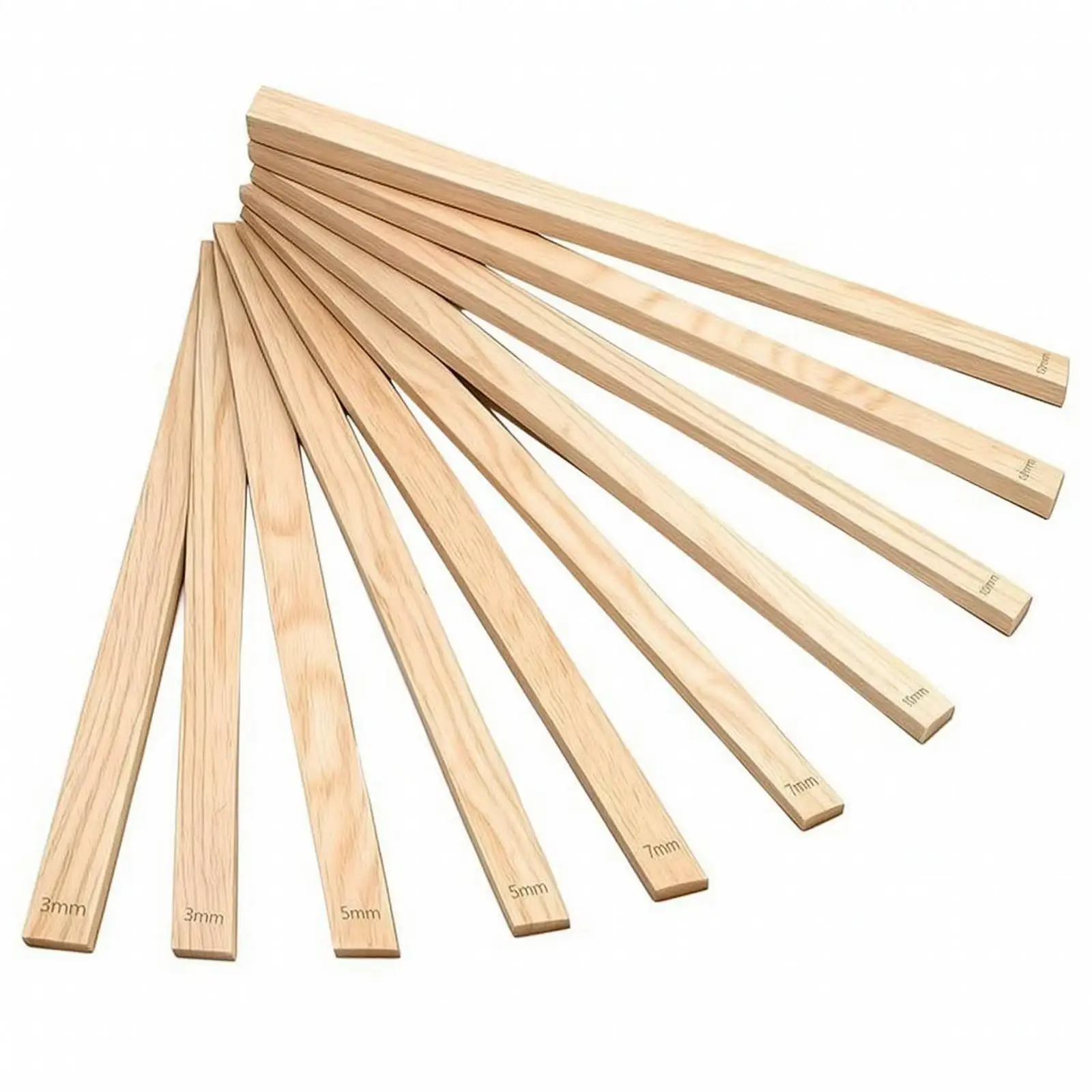 Wooden Rolling Pin Guide Rails 10 Piece Pottery Clay Slab Thickness Tool for Flat Uniform Surface Ceramic Art Projects