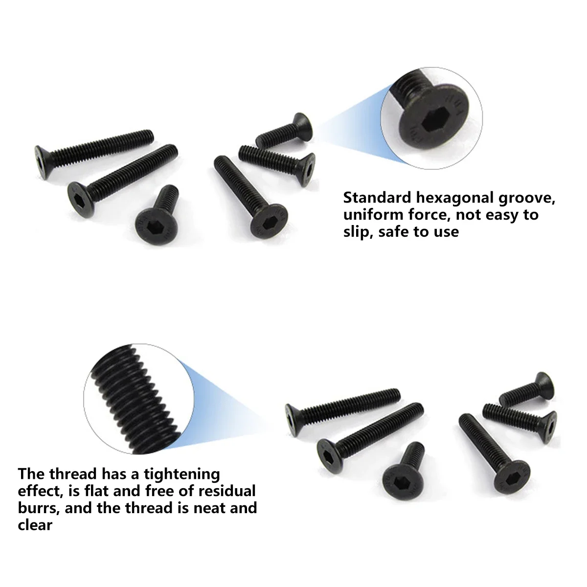 6Pcs Fixing Screw M5 20mm M6 20mm Right Hand Thread