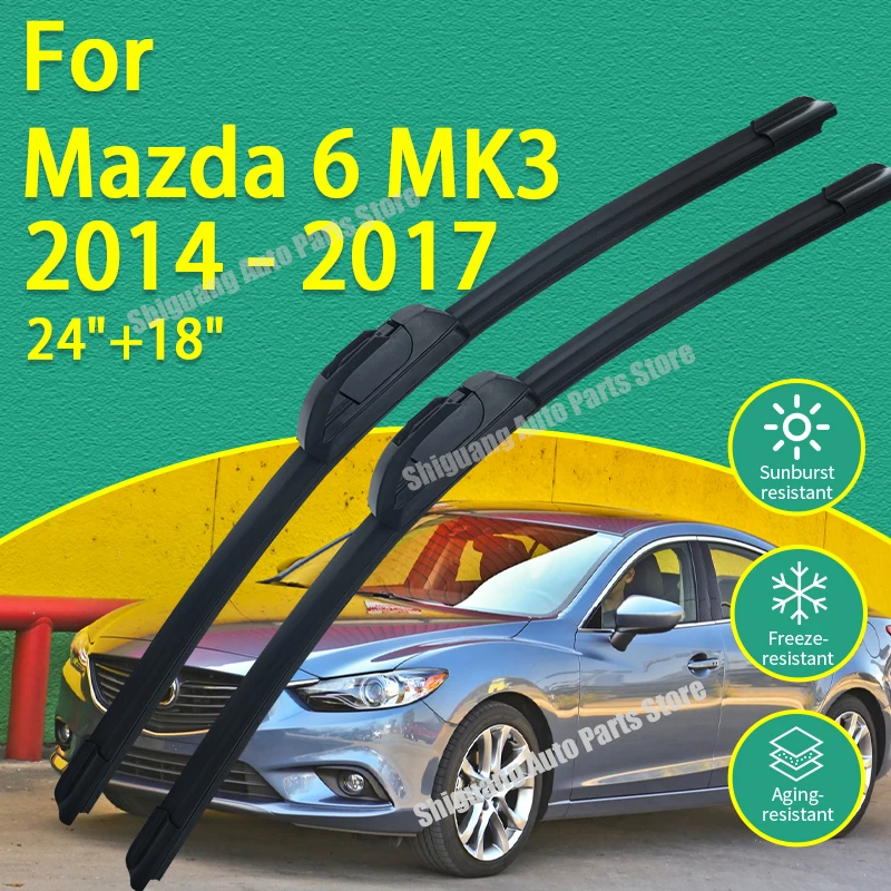 

Новые передние дворники с силиконовым покрытием, щетки лобового стекла для Mazda 6 2014-2017 аксессуары для автомобильных дворников 2015 2016