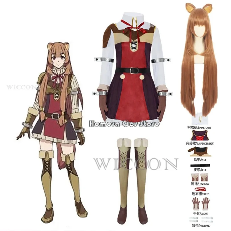 2025 yiyi Anime Tate No Nariagari Costumes Raphtalia For Women Cosplay Yuusha No Costume Full Sets Wig