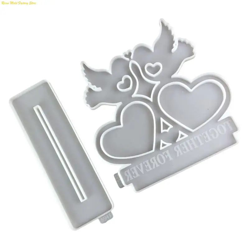 

MXME Multifuntional Silicone Moulds Heart Bird Picture Frames Moulds for Craft