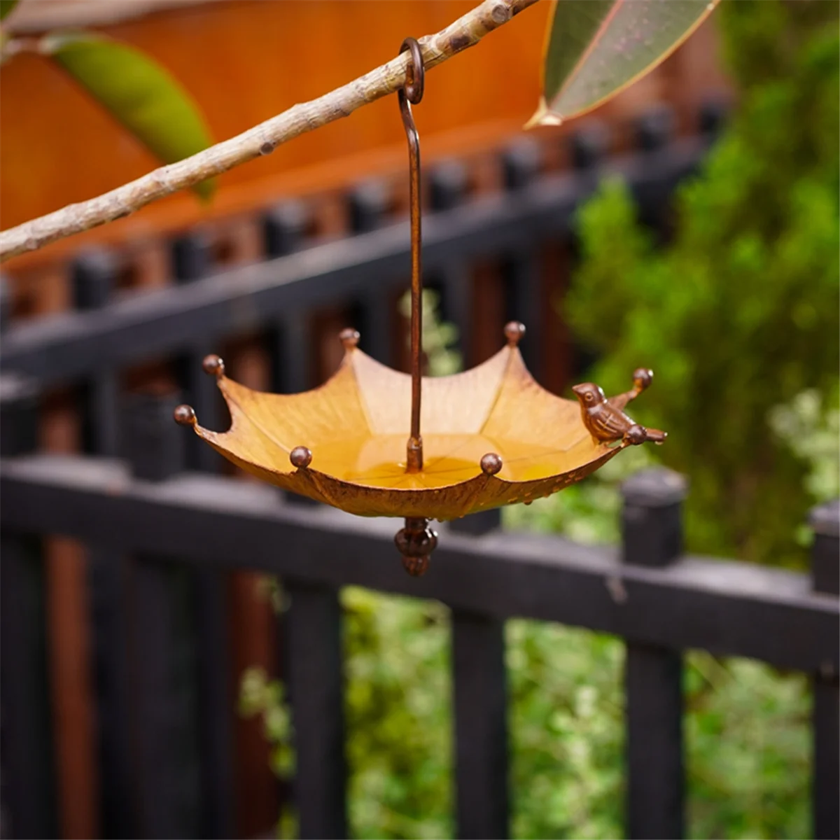 Umbrella-Shaped Bird Trough,Hanging Bird Feeder Tray for Outdoors Metal Bird Bath Pond or Drinker