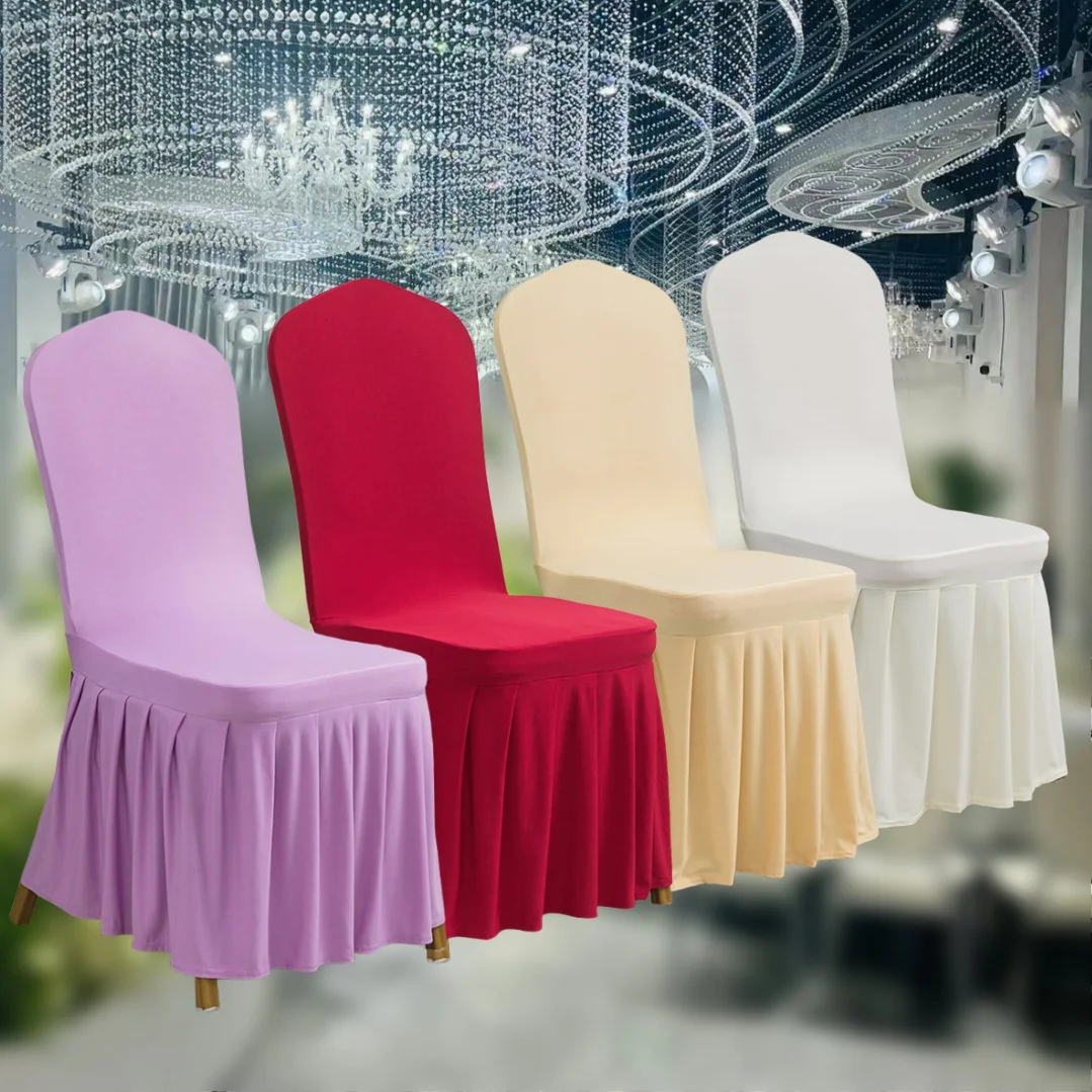 

1Pcs Elastic Spandex Universal Chair Cover Skirt Cloth For Hotel Home Modern Wedding Birthday Party Event Dining Seat Decoration
