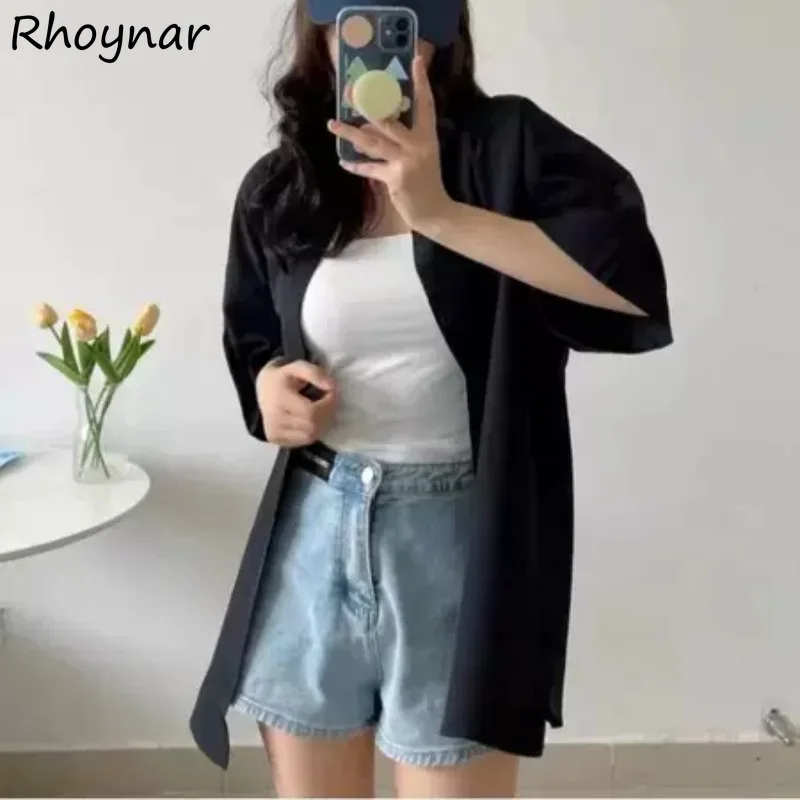 Gömlek Unisex katı yaz çiftler basit kolej tüm maç rahat günlük Ulzzang kısa kollu tasarlanmış örtü gevşek popüler rahat