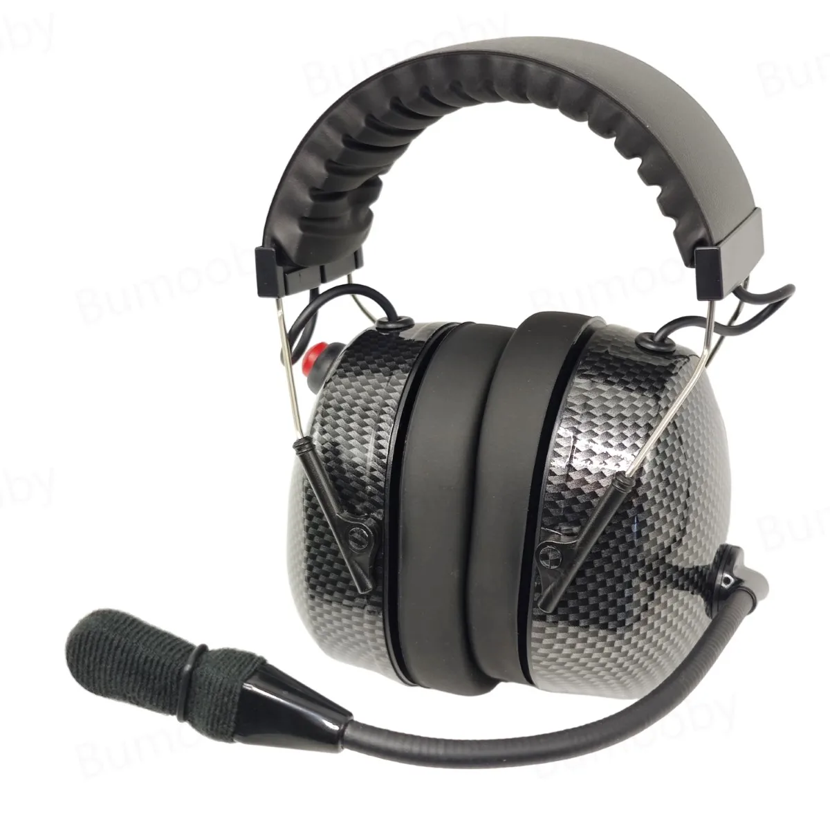 

Over the Head Headset with PTT and 5 Pin for Racing Radios Communications with mini XLR and 3.5mm Jack with Carbon Fiber Paint
