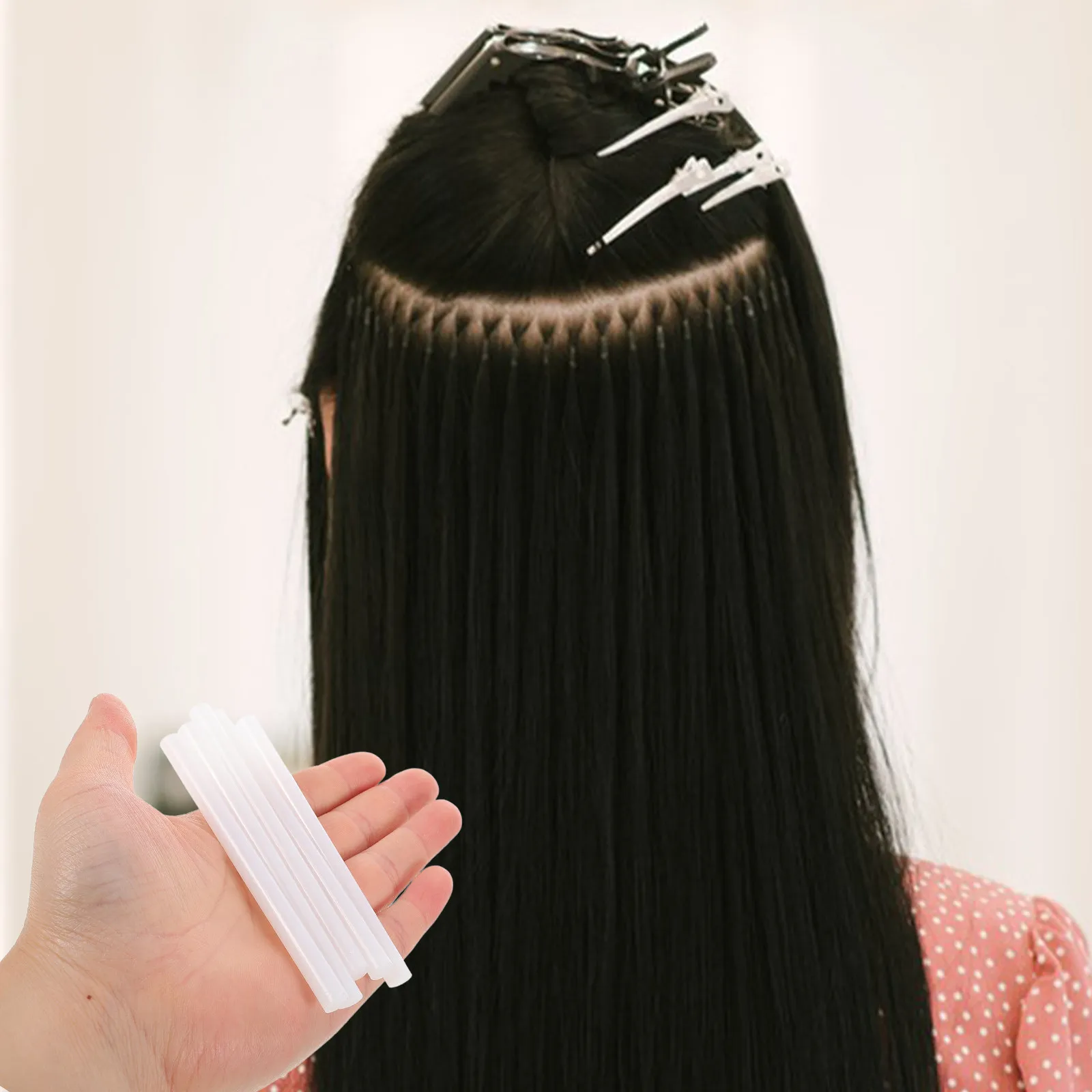 

12 шт. термоклеевых стержней для наращивания волос, профессиональные клеевые стержни высокой вязкости, инструмент для укладки волос своими руками, для рукоделия