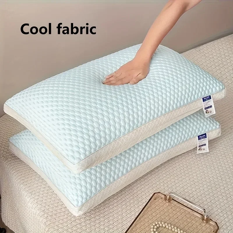 1PC Cool Feeling Fabric Home Hotel Sleep Summer Cool Feeling Pillow Ice Pillow Breathable Mesh Edge3dimensional High Soft Pillow