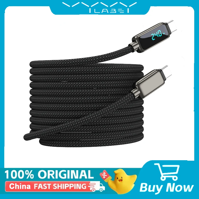 VYVYLABS Smart Charge 240W Display Cable For iPad Macbook Type C to Type C Cable For iPhone 17 Xiaomi