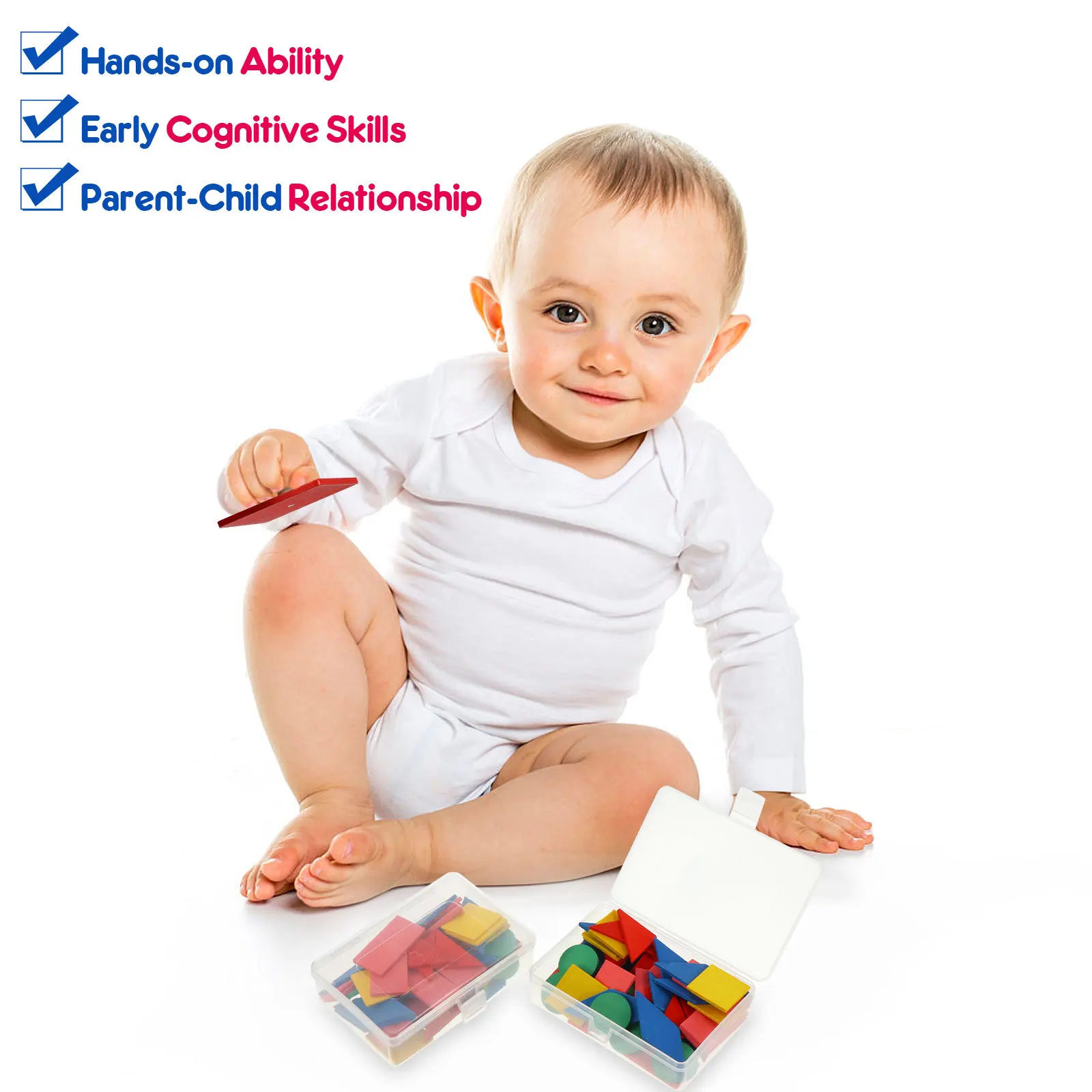 2 set di puzzle a forma di grafica creativa in legno con geometria, puzzle educativo precoce per lo sviluppo del cervello, attività di apprendimento