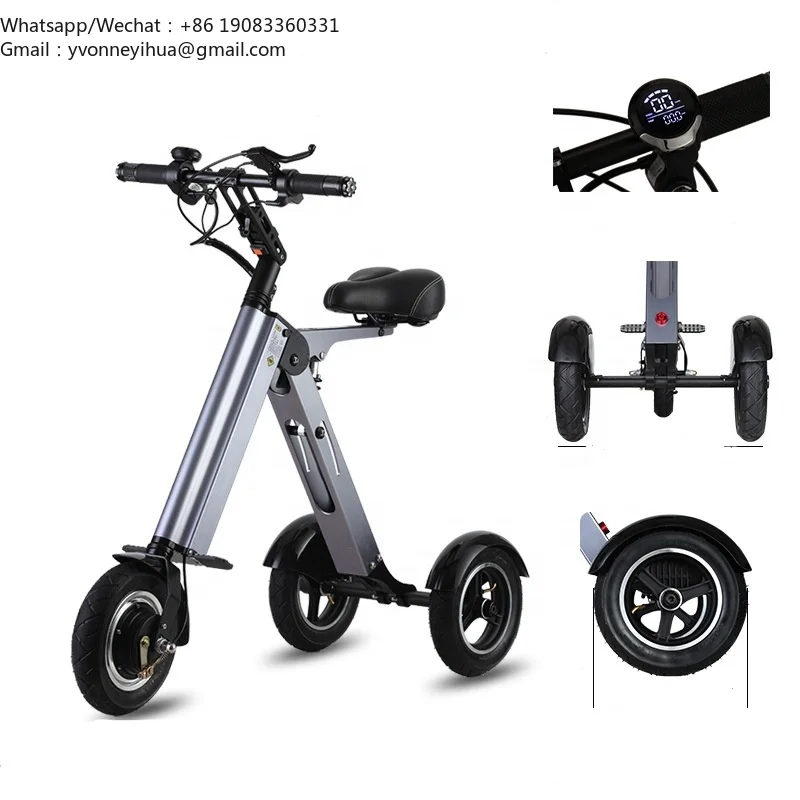 Ultra-light Lightweight Folding Portable Aluminum Alloy Small 3 Wheels Mobility Electric Scooter Adults Lithium Battery
