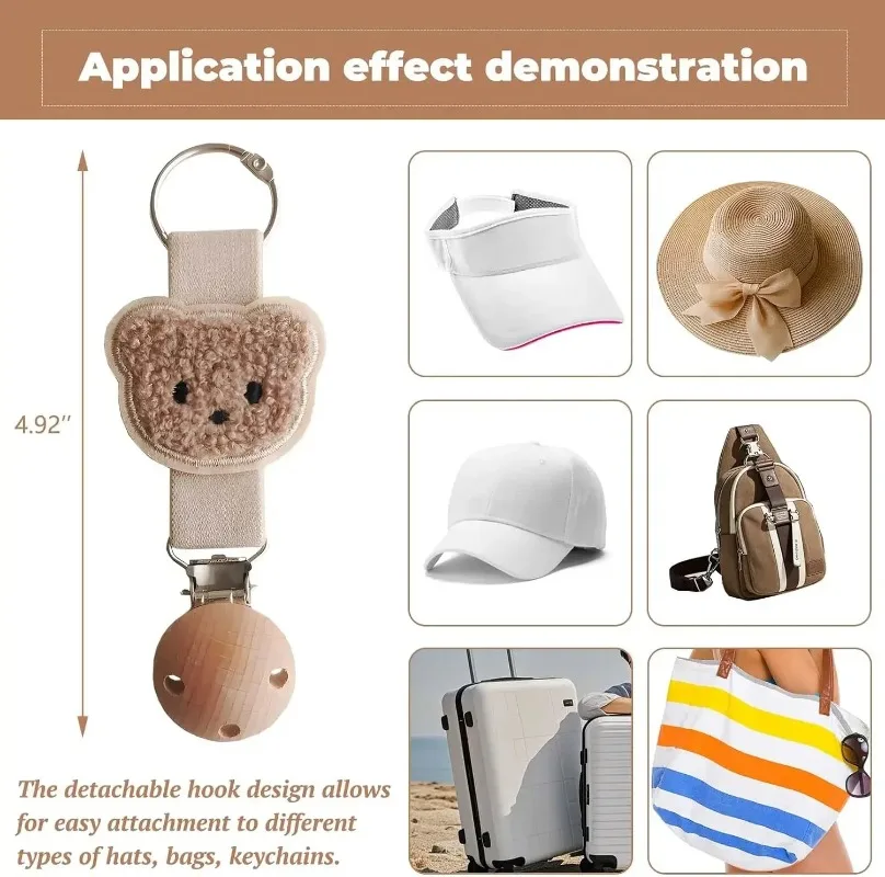 مشبك قبعة عالمي للسفر مضاد للخسارة، حامل قبعة الشمس للبالغين، مرفق حقيبة، ملحق خارجي لقضاء العطلات والتخييم والشاطئ