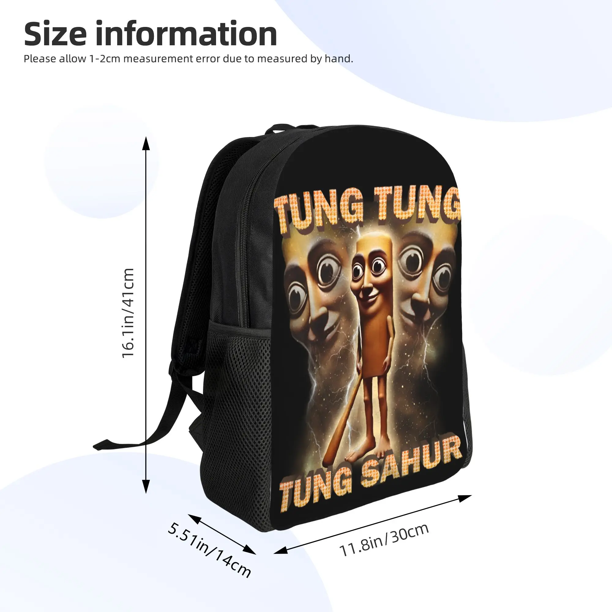 Mochila Tung Tung Tung Sahur para hombre y mujer, mochila informal para escuela secundaria, bolsas de lona para la universidad con diseño de meme italiano, regalo