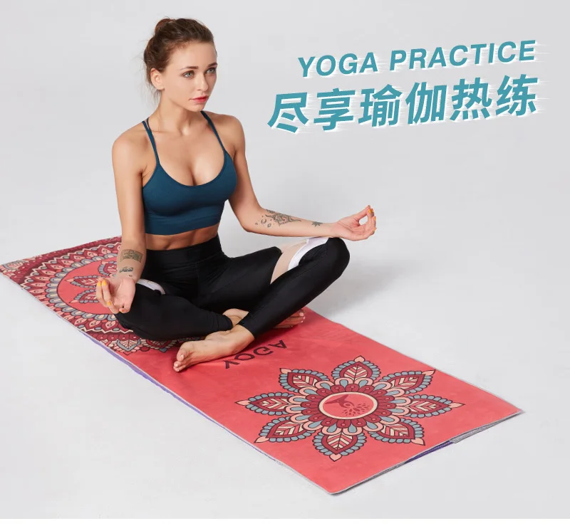 Portable anti-slip Printing Yoga Mat Spread Towels Absorb Sweat Fitness Yoga Towel Yoga Mat Yoga Towel Cooling Towel Ice Towel