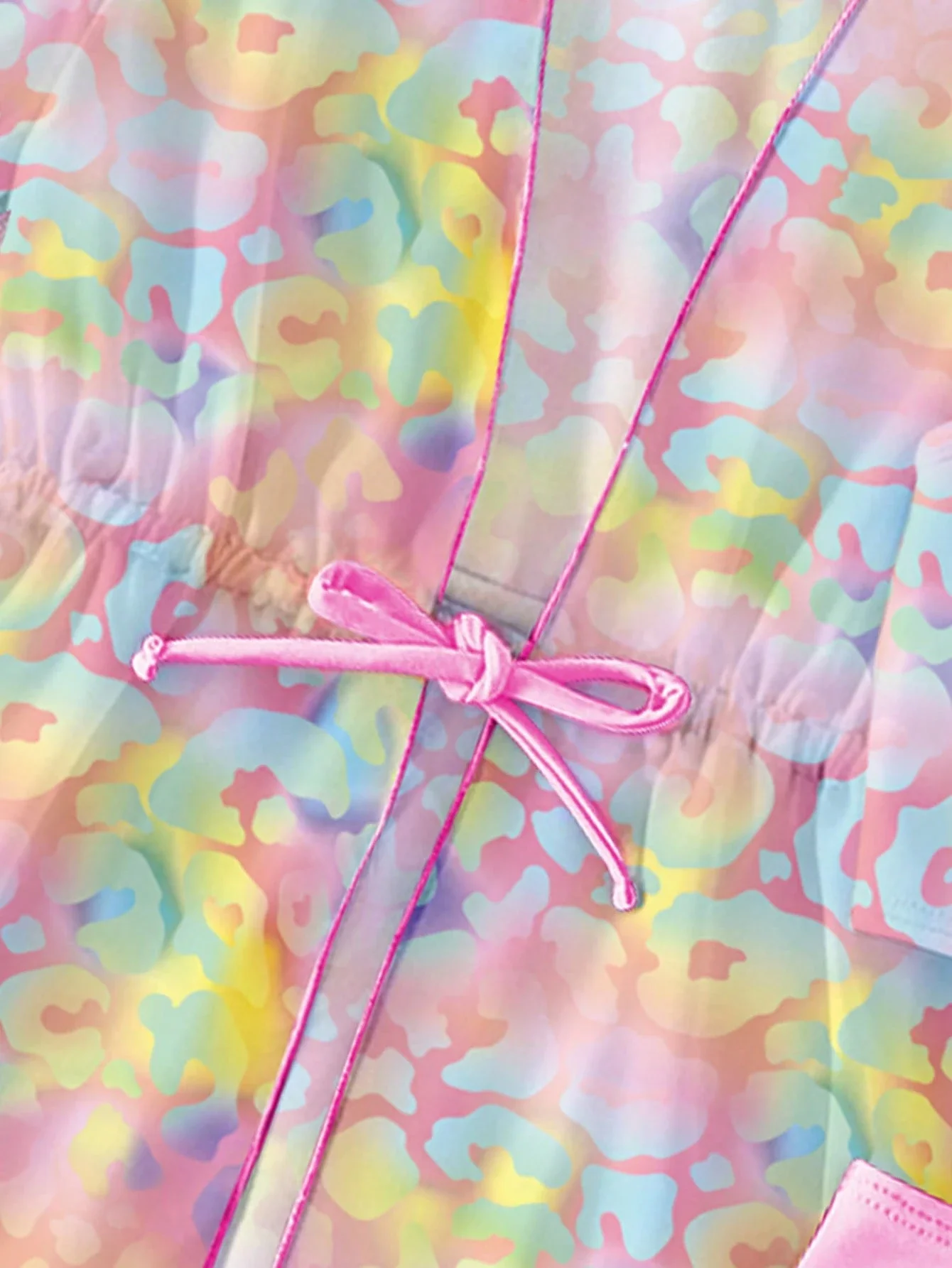 

Women's Rainbow Leopard Print 3 Piece Swimwear Set With Kimono Cover-Up