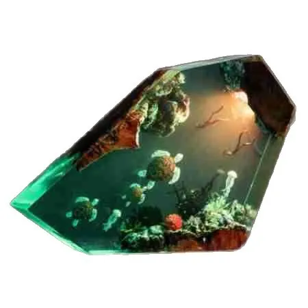 Sea Turtle Resin Night Light Ocean Themed Epoxy Lamp with Coral Reef for Marine Lovers Gift Home Decor