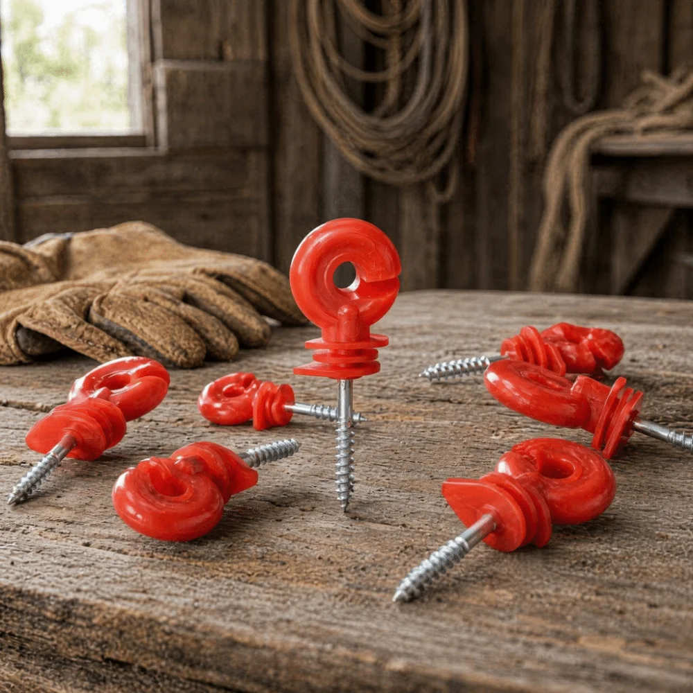 50Pcs Screw In Design Fence Insulator Sun Protection Rainproof Electric Fence Insulators Durable Steel