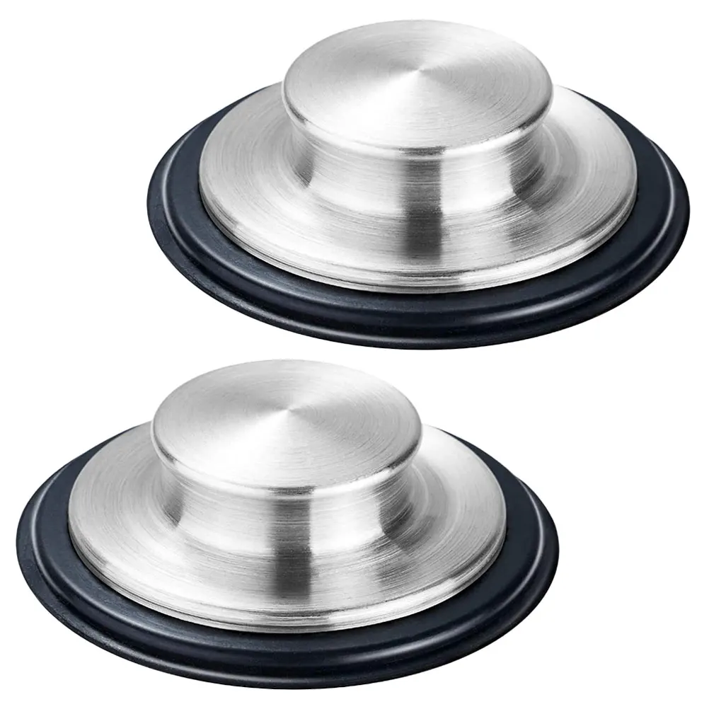 

2pcs Stainless Steel Sink Stoppers Splash Guard Drain Plug for Garbage Disposal Rubber Splatter Kitchen Drain Stopper