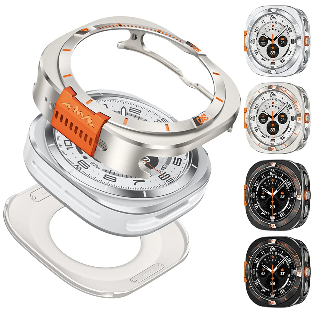 

Металлический + поликарбонатный чехол для Samsung Galaxy Watch Ultra 2025/2024, роскошный защитный бампер-рамка для Galaxy Watch Ultra 47 мм, чехол 2026