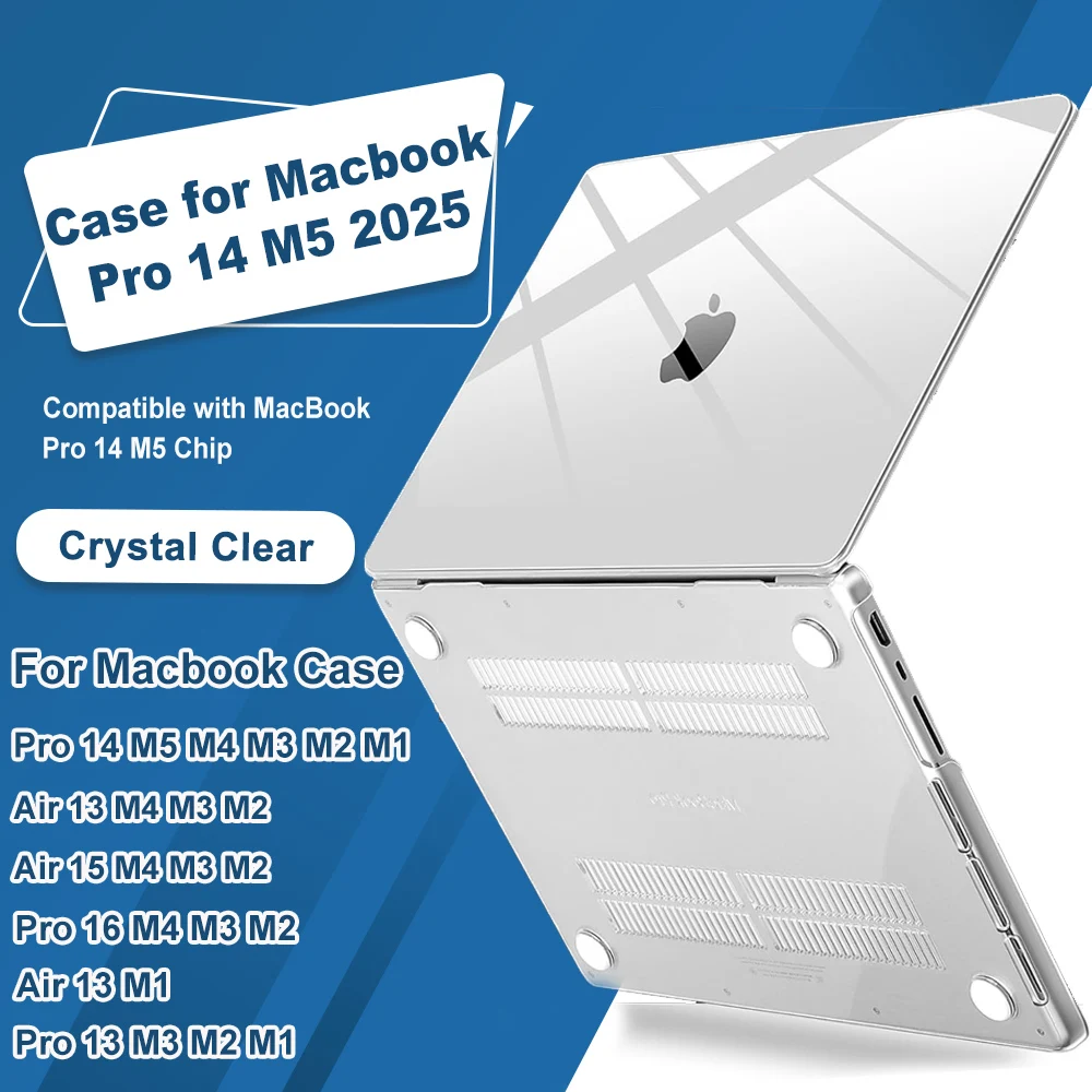 2026 For Macbook Pro 14/16 inch M5 Chip Pro/Max Case,Case for Macbook Air 13.6 inch M5 M4 M3 M2 Chip 2026-2022,