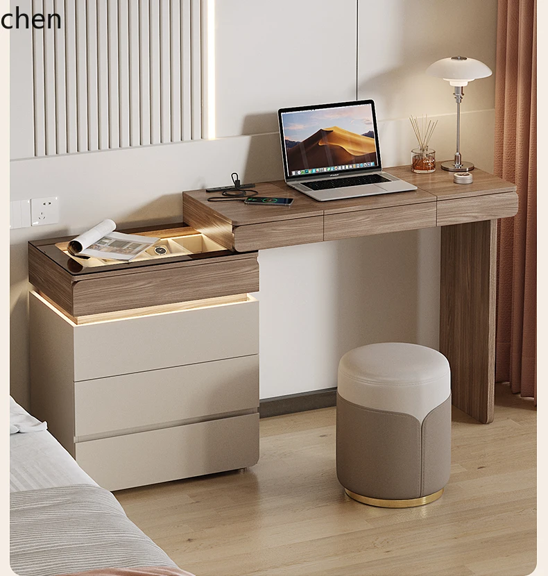 HXL Italian minimalist bedside dresser chest cabinet integrated light luxury high-end master bedroom dressing table