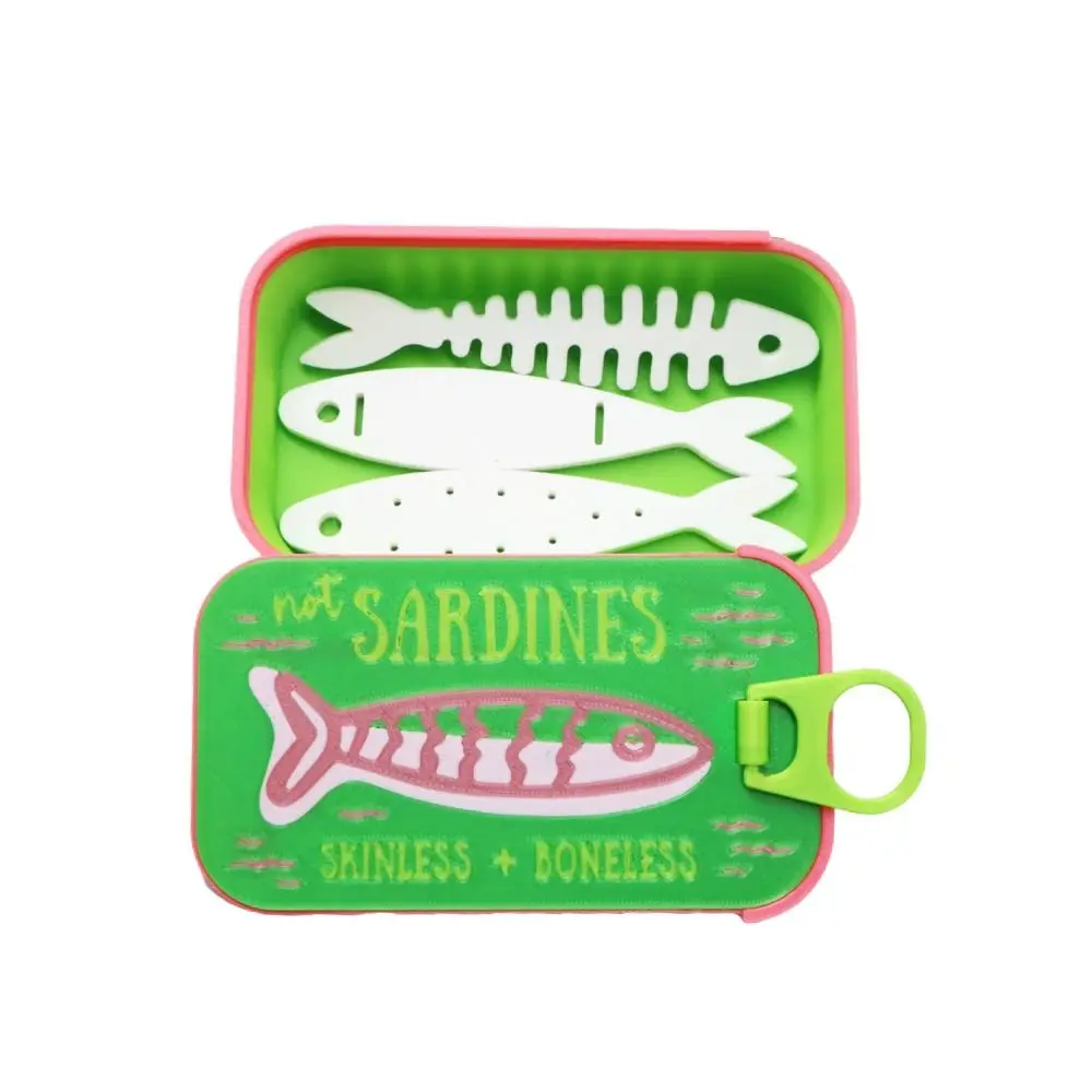 1Pc/set 3D Printed Sardine Tin Jewelry Box Multi Functional Creative Jewelry Display Organizer Decorative Durable