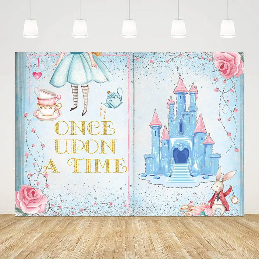 

Mehofond Once Upon A Time Photography Background Princess Birthday Party Portrait Castle Rabbit Decoration Backdrop Photo Studio