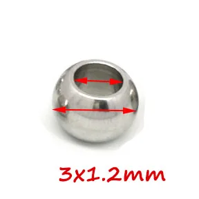 100 Stück 2 mm-12 mm Edelstahlperlen Europäische Kugelperlen mit Großem Loch für Schmuckherstellung DIY Armband Halskette