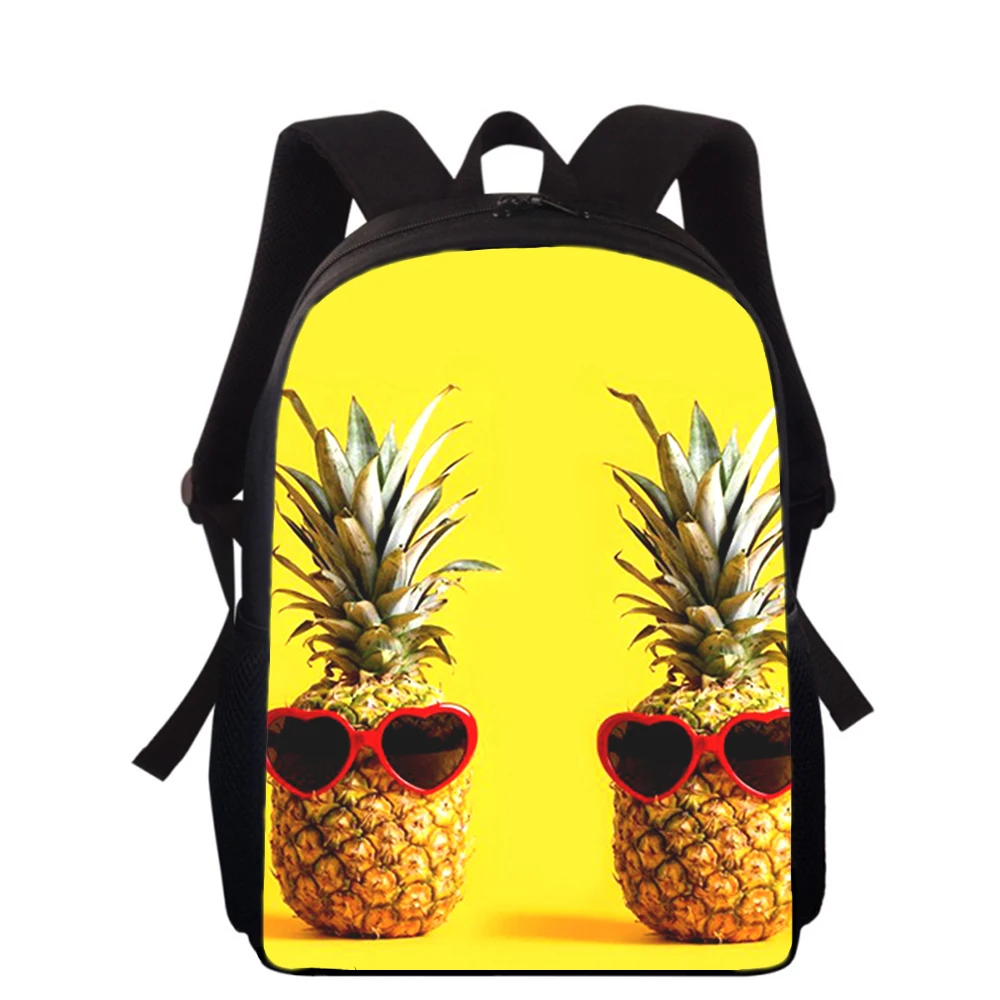 Ananas Früchte frisch 16 "3D-Druck Kinder Rucksack Grundschule Schult aschen für Jungen Mädchen Rucksack Schüler Schulbuch Taschen