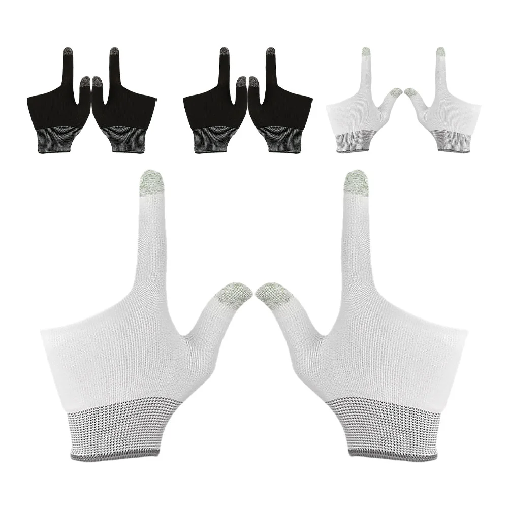 

4Pairs TwoFinger Gaming Gloves Graphene Touchscreen ChildSize Thumb Sleeve Precision GamingExperience Billiards Gloves