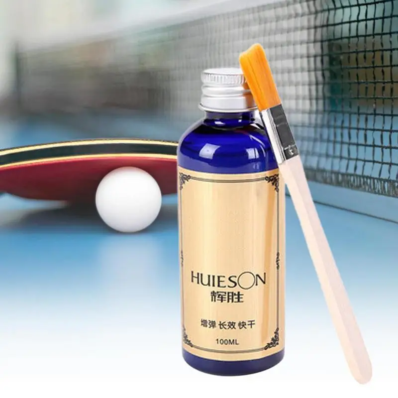 100ml tenis stołowy klej szybkość zawodowa płyn Super ze specjalnym pędzlem Pingpong rakieta gumy do szkoły akcesoria biurowe