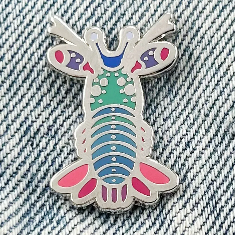 Shallow Sea Overlord Mantis Shrimp Enamel Pin Funny Marine Life Badge Pastel Jewelry Cute Accessories