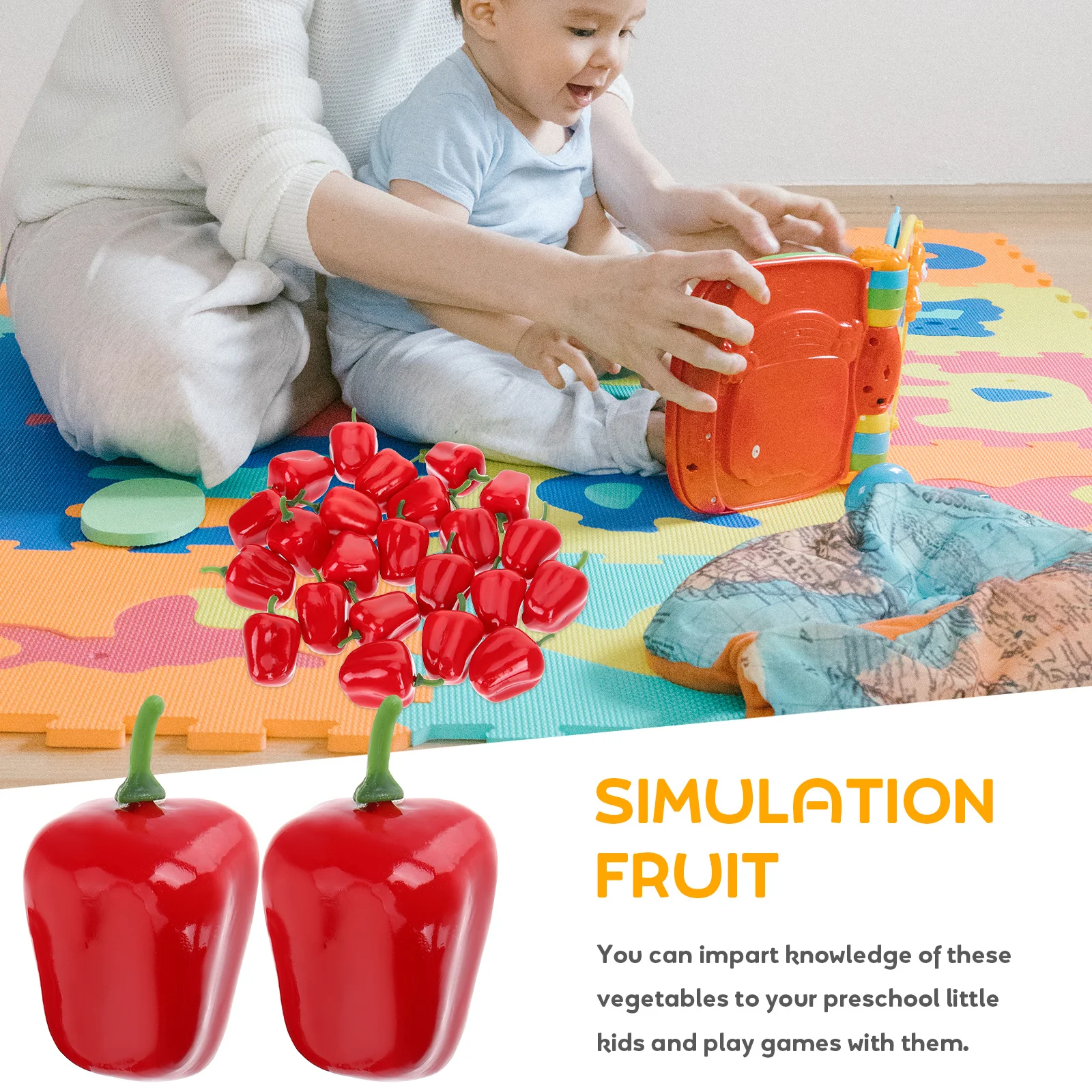 

Alipis 20pcs Fake Chili Peppers Vegetables Kids Toys Foam Pretend Play Preschool Learning Set for Toddlers Green Pepper