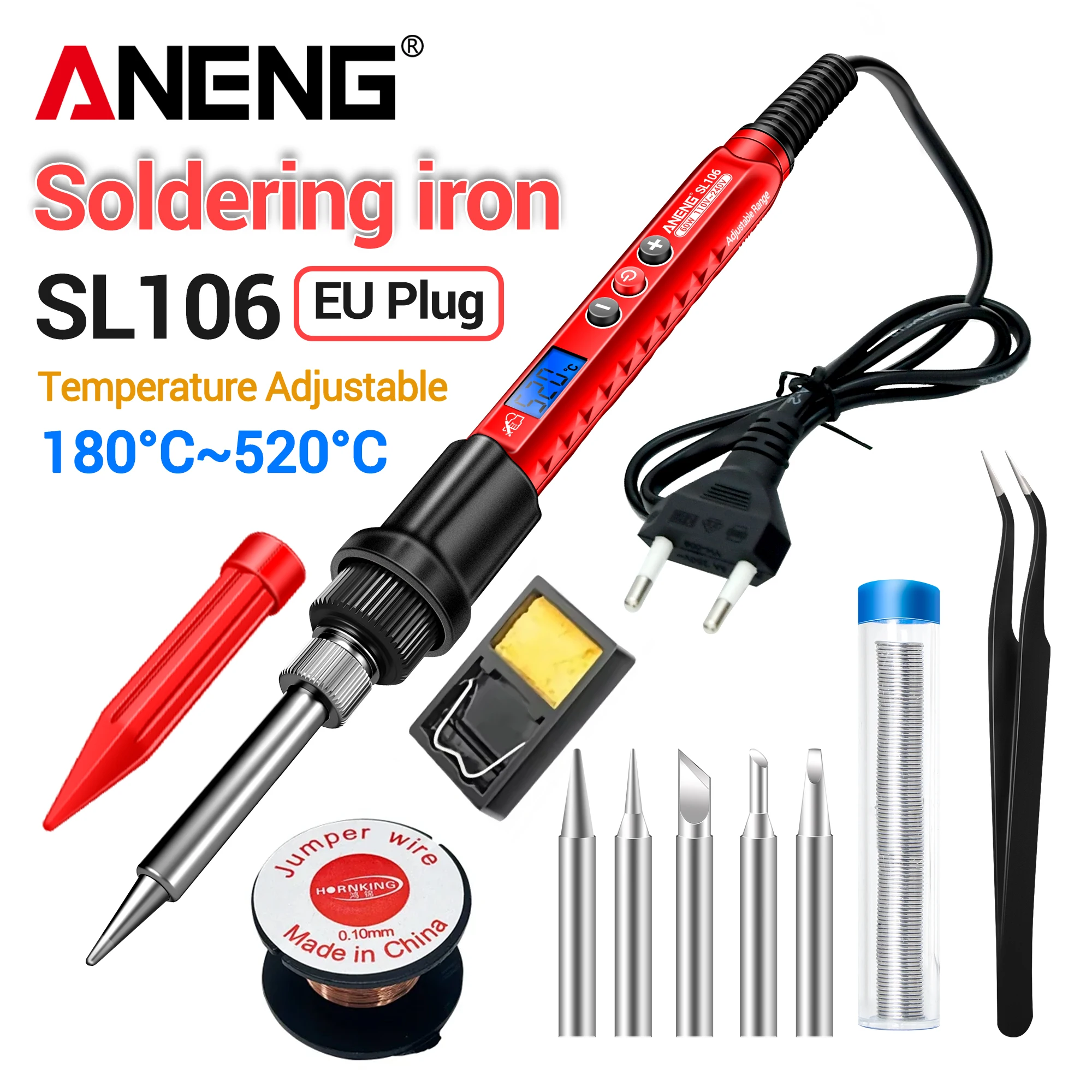 ANENG Digital Electric Soldering Irons kit Adjustable Temperature 220V 110V US/EU Plug  Welding Solder Repair soldering SL106