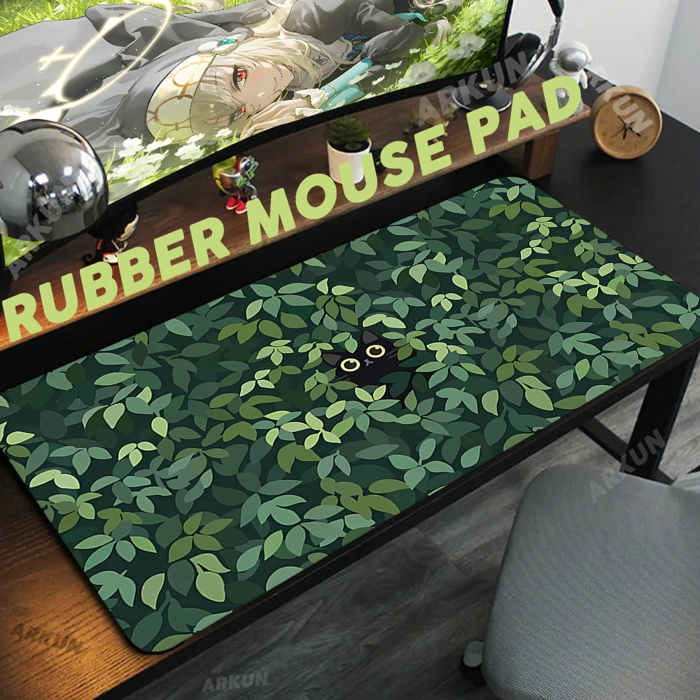 

XXL Luxury Trendy Green Cartoon Kawaii Cat 90X40 Mouse Pad Gamer Computer Accessories Keyboard Table Mousepad Company Laptop Mat